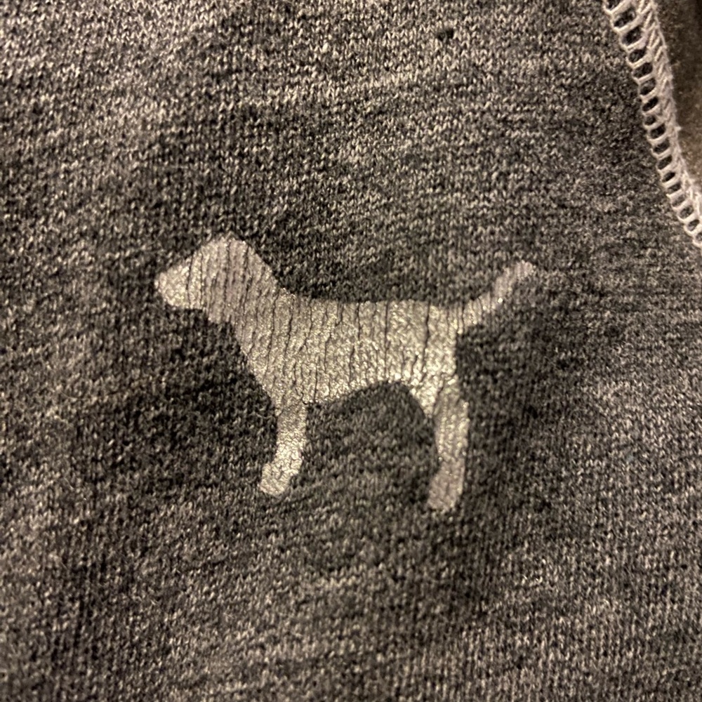 Pink (grey and black) zip up sweater XS